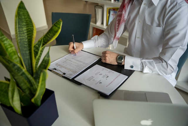 resume on desk corporate workspace