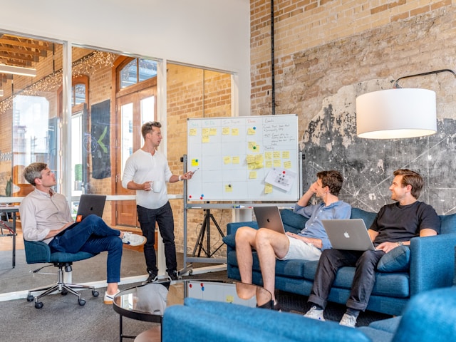 corporate leader presenting meeting