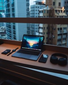 modern workspace laptop