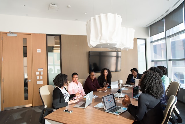 business professionals collaborating office