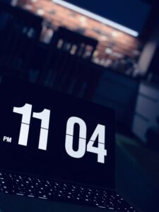 digital calendar laptop screen close up