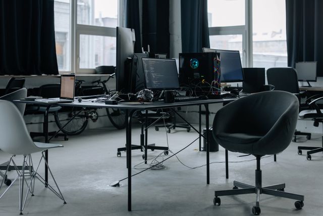 software developer modern office architecture daylight