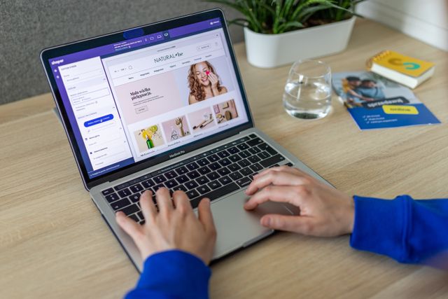 person designing website interface screen