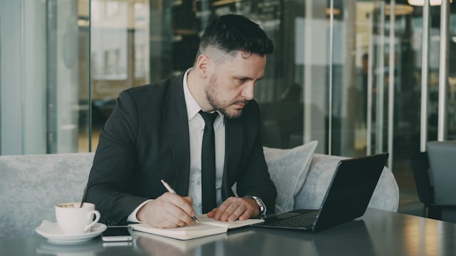confident business professional modern office
